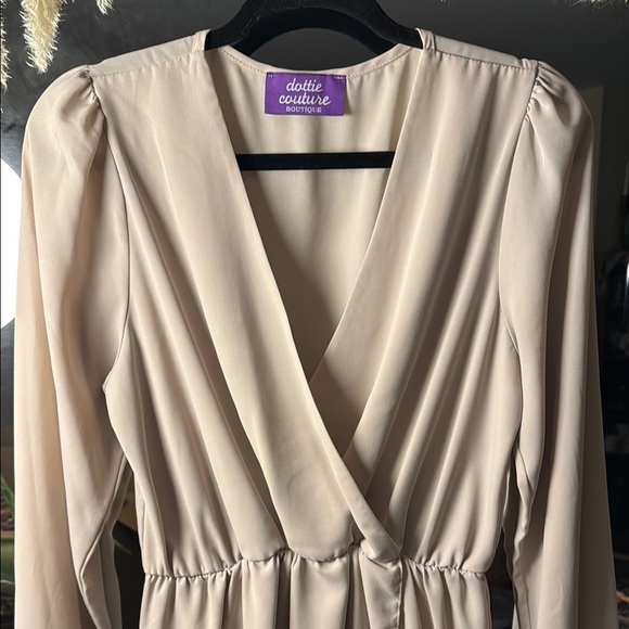 Dottie Couture Cream Wrap Blouse - Picture 2 of 6